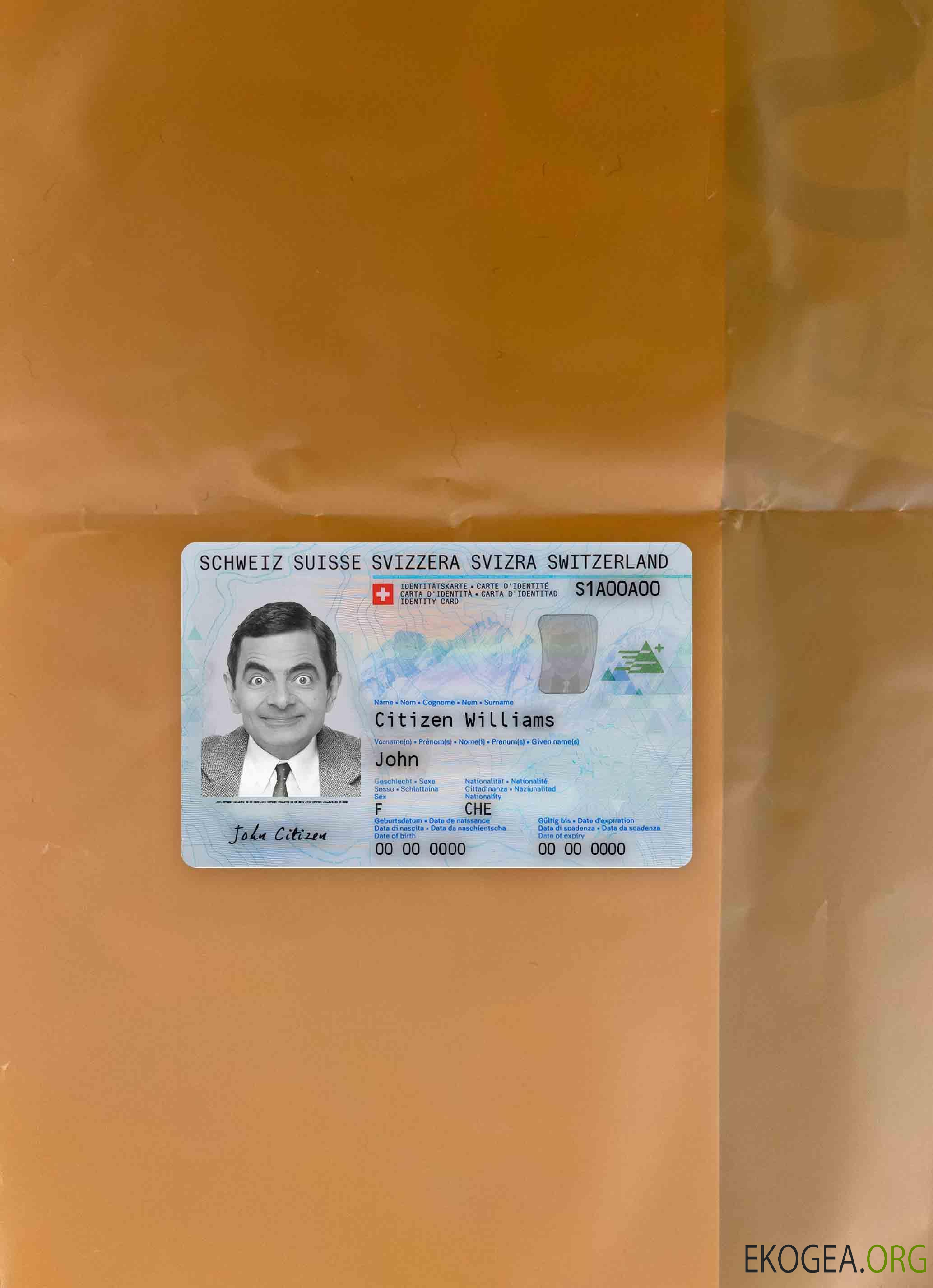 Photolook carte d'identité suisse DEVANT
